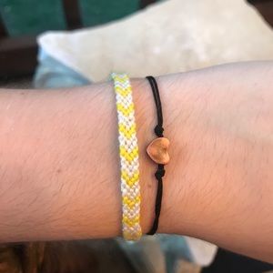 🌞Yellow and White Chevron Friendship Bracelet🌞